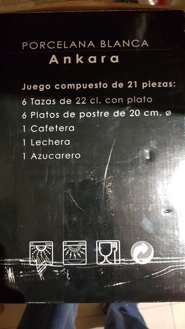 Vajilla de café porcelana blanca