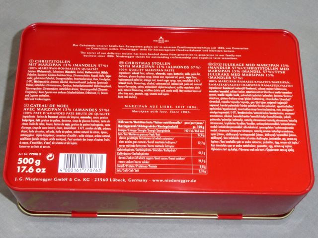 Lata Marzipan Stollen Niederegger