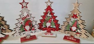 Árbol madera pintado Navidad UNIDAD 
