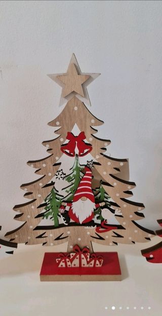 Árbol madera pintado Navidad UNIDAD 