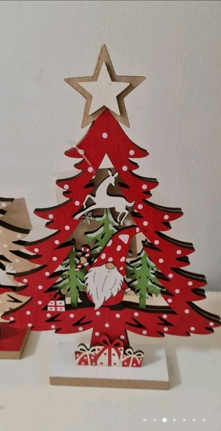 Árbol madera pintado Navidad UNIDAD 