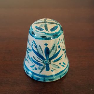 Ditale in ceramica decorato a mano cm 2.5x3