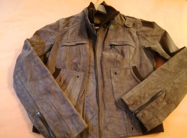 Cazadora de piel de ante