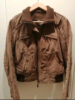 Cazadora de piel de ante