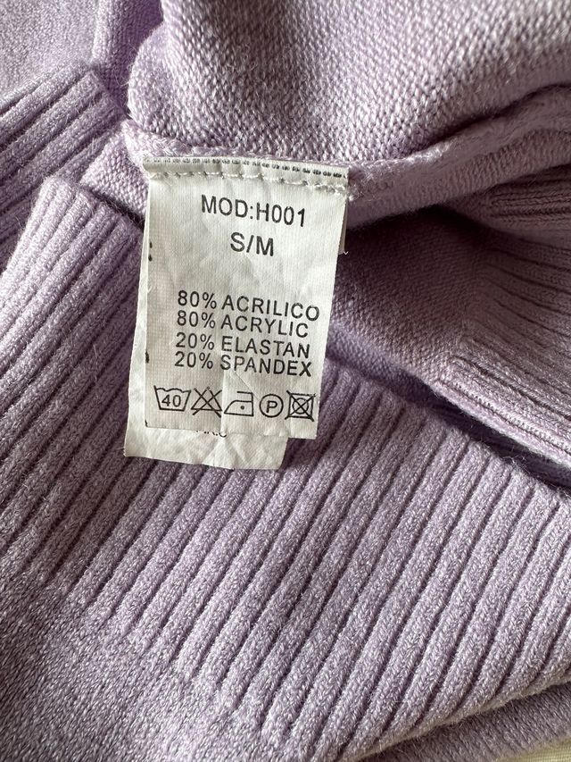 Jersey cuello vuelto violeta. Talla S/M