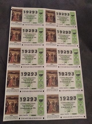 Decimos lotería antiguos