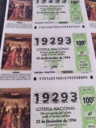 Decimos lotería antiguos