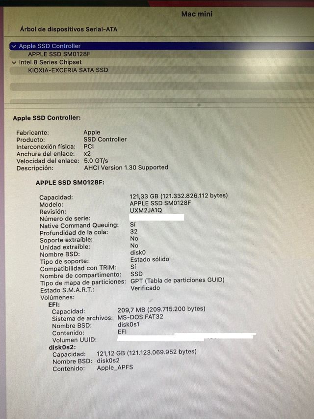 Apple A1347 Macmini i7 3.0 8Gb 480SSD y MVME 128Gb