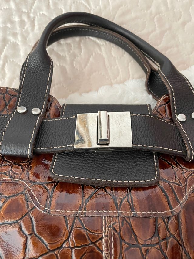 Bolso de mano marrón