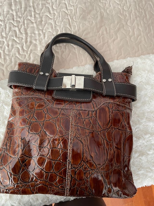 Bolso de mano marrón