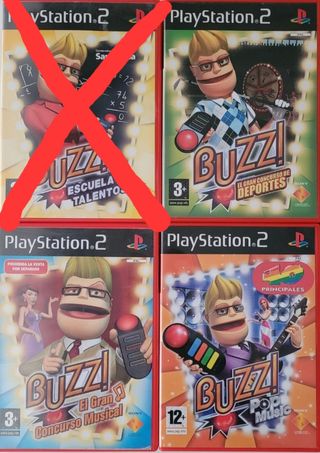 pack juegos Buzz ps2 pal españa