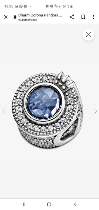Pandora Charm Corona Azul