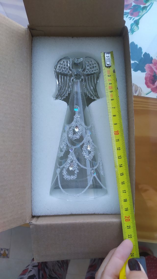 adorno navidad angel cristal regalo