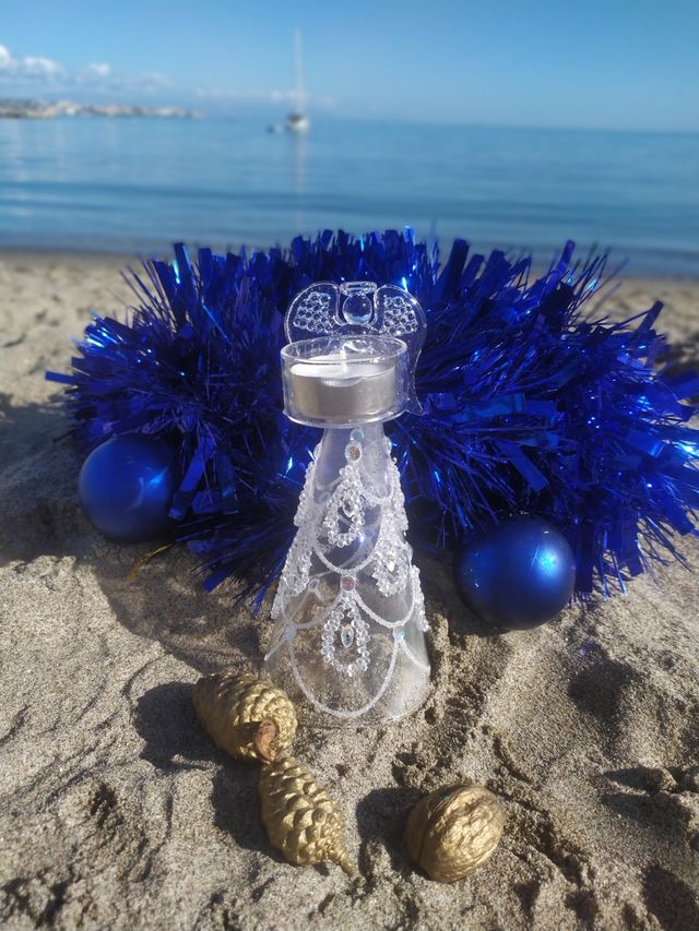 adorno navidad angel cristal regalo