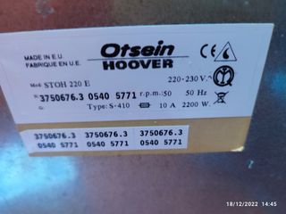 Secadora otsein Hoover modelo STOH 220 E