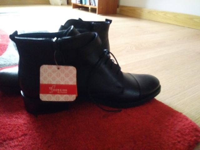 botines nuevos piel color negro