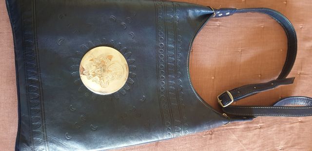 Bolso bandolera de piel azul