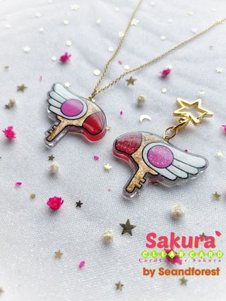 Bastón sello Sakura Card Captor collar o llavero