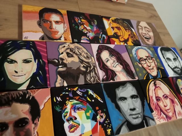 La tua foto dipinta su tela in stile popart