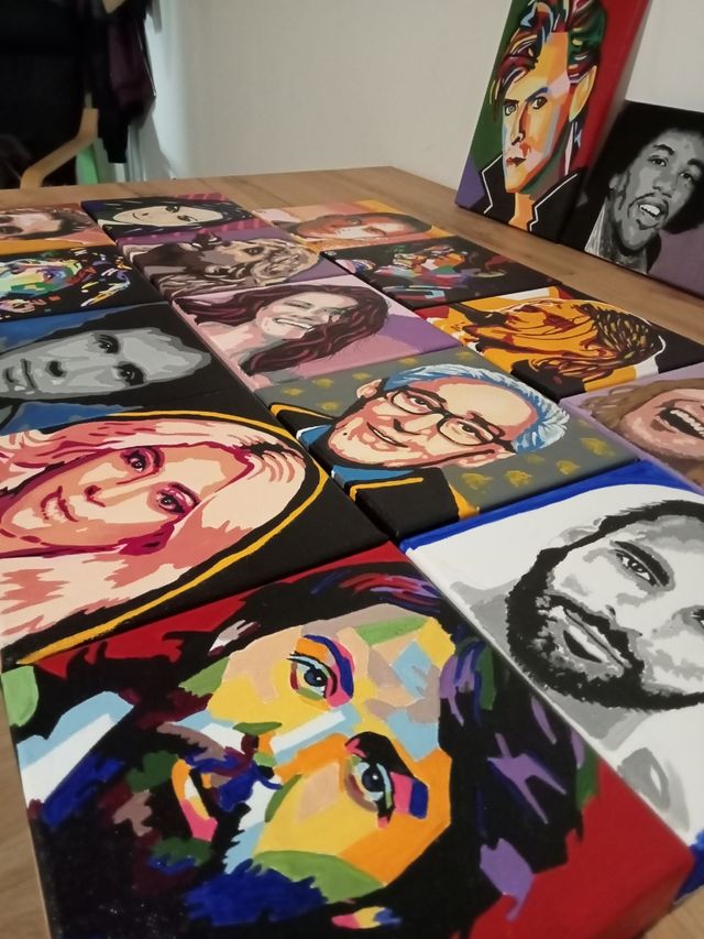 La tua foto dipinta su tela in stile popart