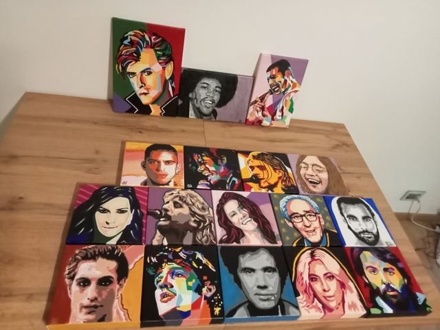La tua foto dipinta su tela in stile popart