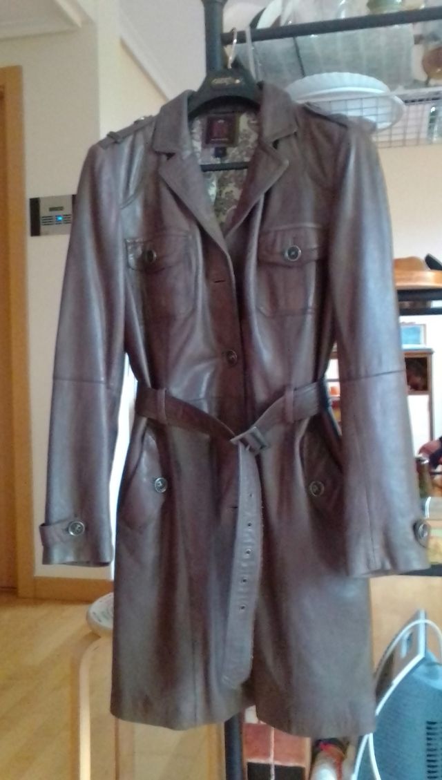 Abrigo largo cuero Redskins