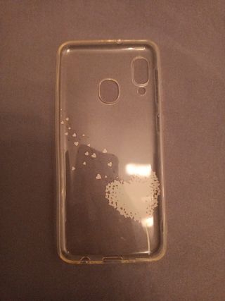 Cover Samsung A20e trasparente con cuori 