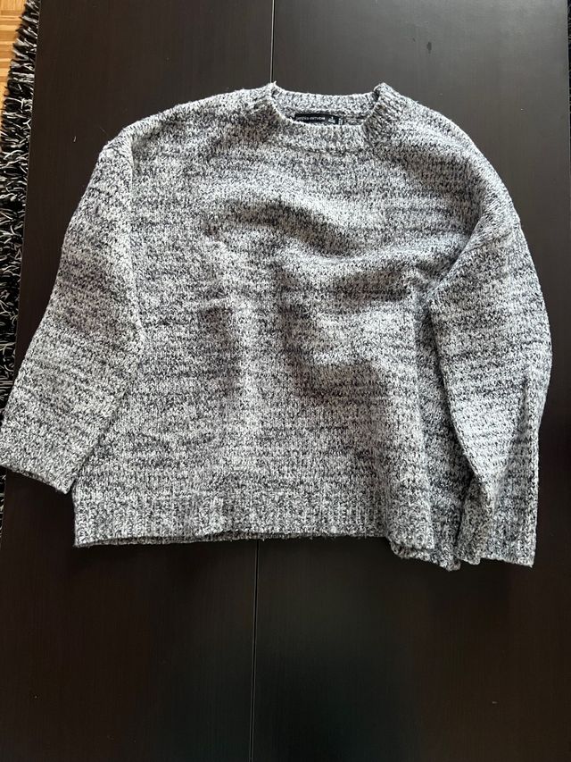 Jersey gris de invierno gordito oversize