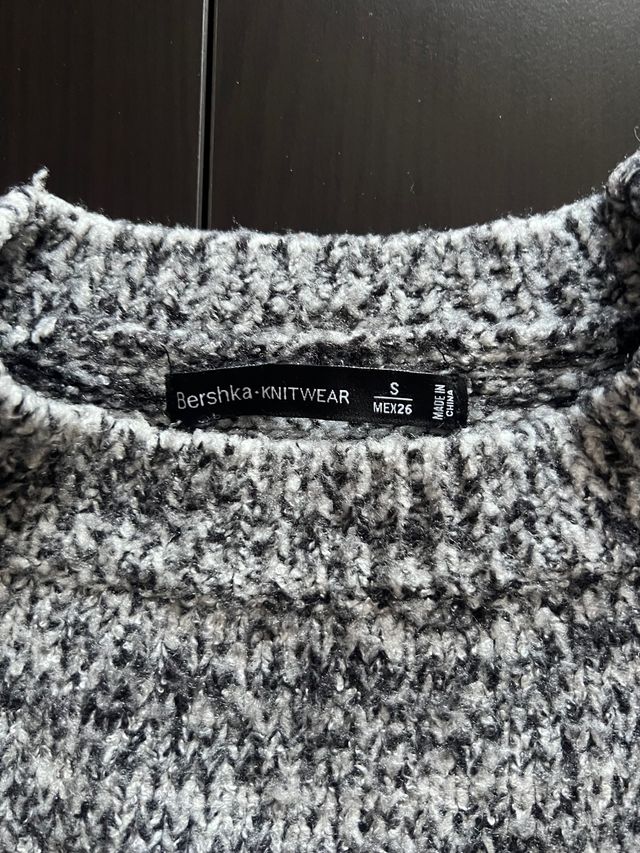 Jersey gris de invierno gordito oversize