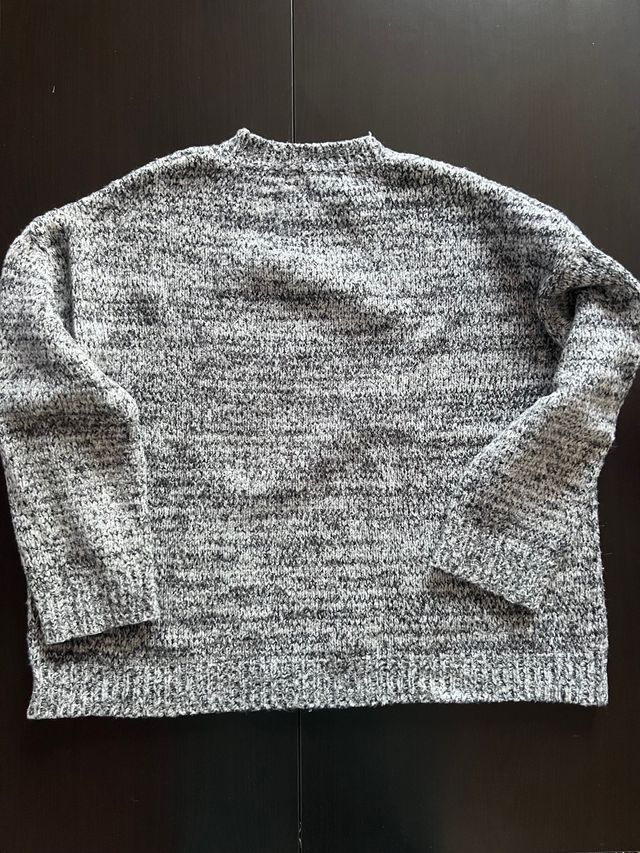 Jersey gris de invierno gordito oversize