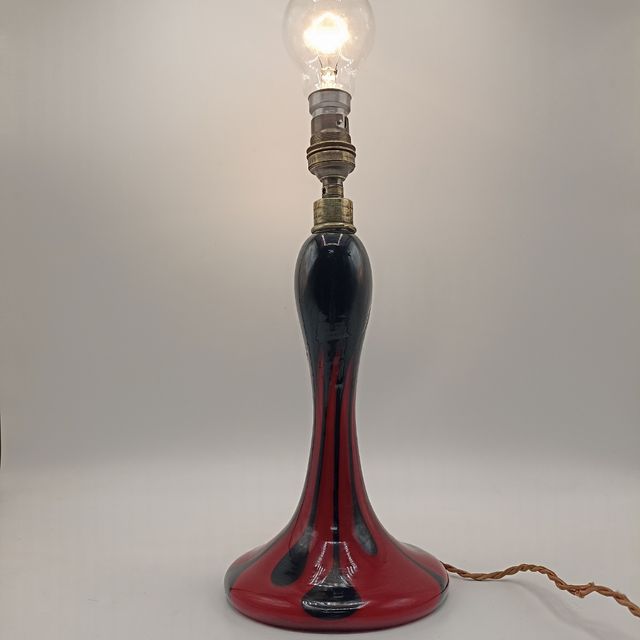 Pie de lámpara cristal, francesa años 30 40