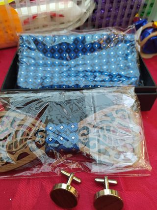 papillon  con gemelli e foulard scegline uno 