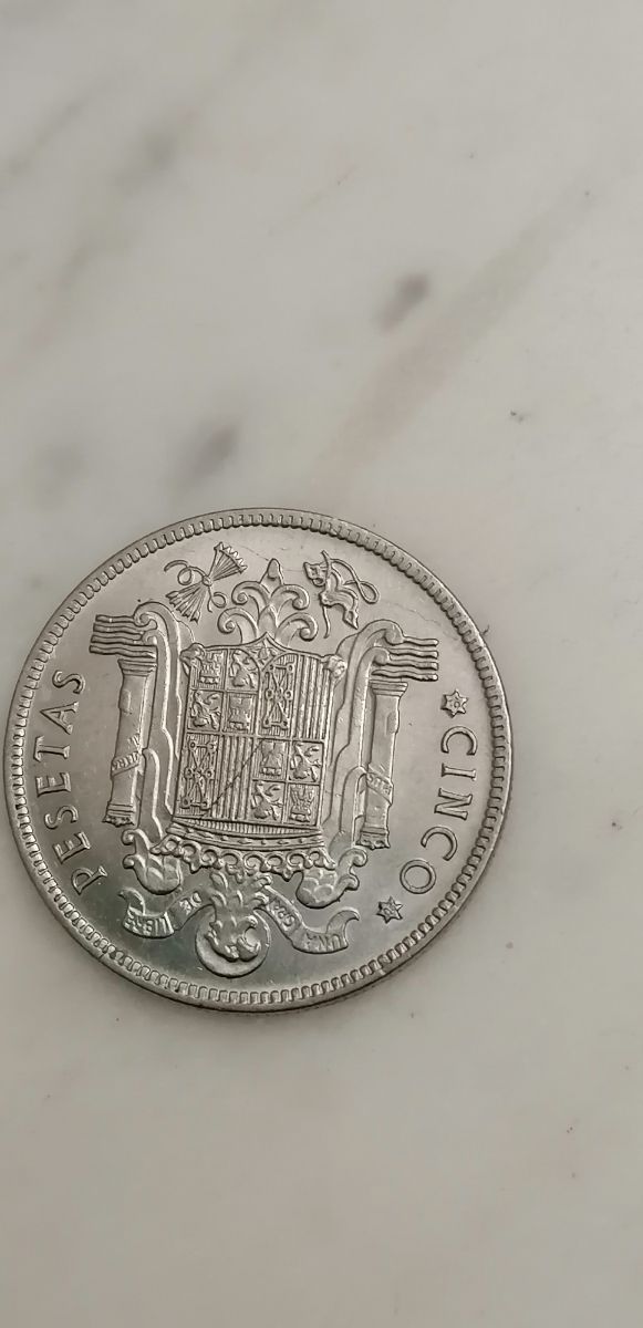 moneda 5 pesetas 1949. Francisco Franco - *49