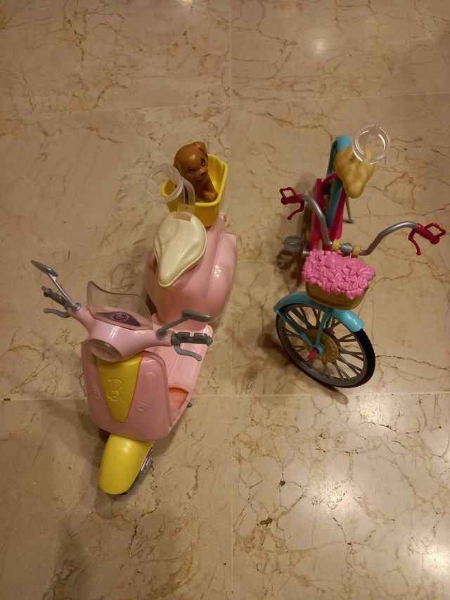 moto y bicicleta de barbie