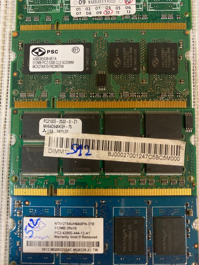 Memoria ram portátil ddr2 513 1GB