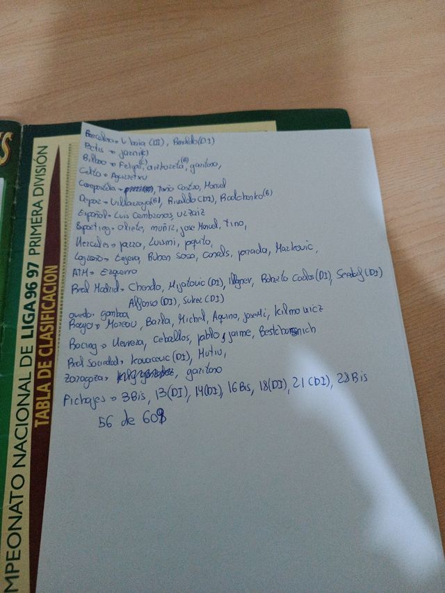 Album cromos Fútbol liga este 96 97