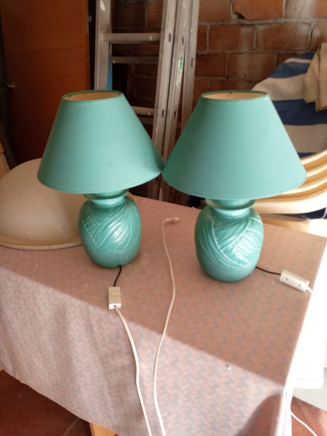 Lámparas Azules Mesita Noche