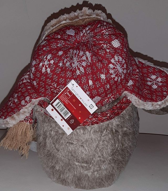 Pupazzo gufo di Natale altezza 26 cm nuovo