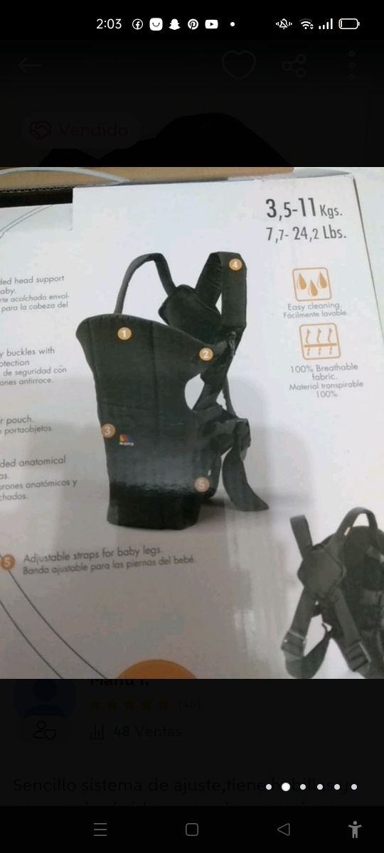 portabebes Molto ergonómica