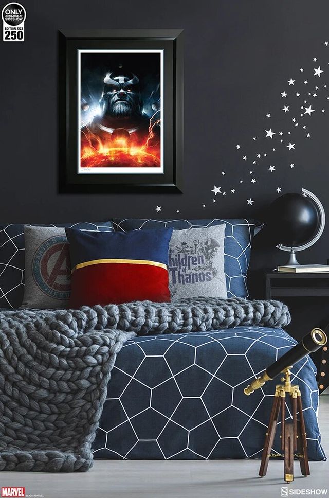 Thanos art print sideshow framed marvel 98/250