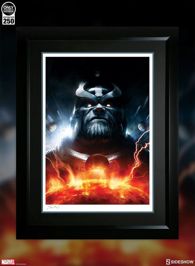 Thanos art print sideshow framed marvel 98/250