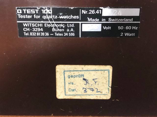 Comprobador Witschi Qtest 100