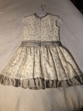 Vestido ceremonia beige niña de confecciones Alber