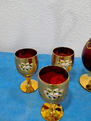 Liquore e bicchieri Murano Bohemia