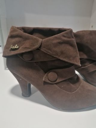 botines marrones tipo serraje número 39 