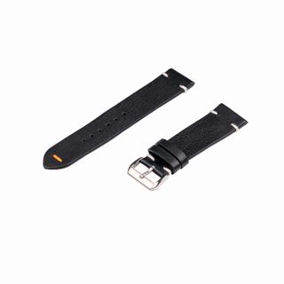 Correa de reloj de piel negra en 22 y 20 mm