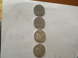 cuatro monedas de 10 céntimos todos los años alumi