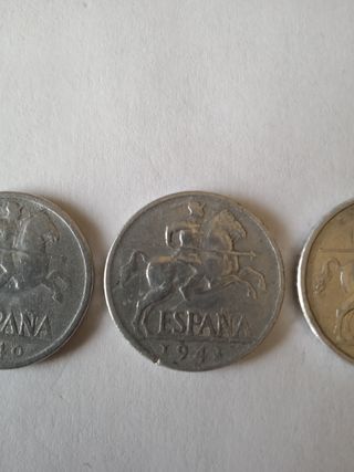cuatro monedas de 10 céntimos todos los años alumi