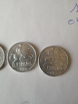 cuatro monedas de 10 céntimos todos los años alumi