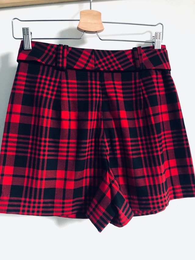 Minifalda-pantalón cuadros